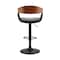 Armen Living Benson Adjustable Black Faux Leather and Walnut Wood Bar Stool with Black Base LCBNBAWABLBL - alternate 4